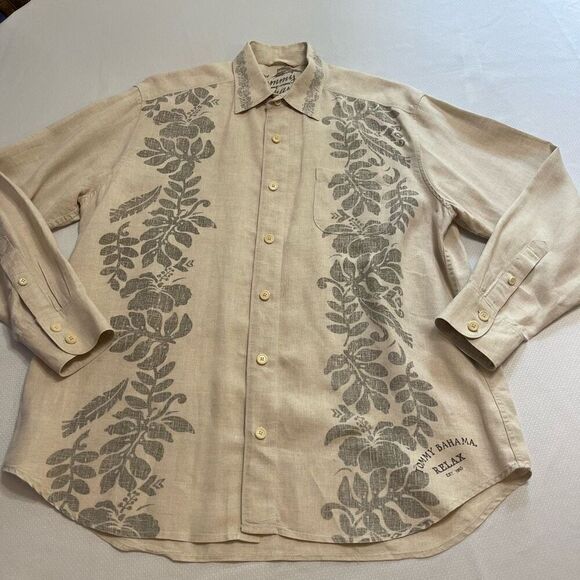Tommy Bahama Linen Long Sleeve Button Up Shirt Size Medium - Picture 1 of 12